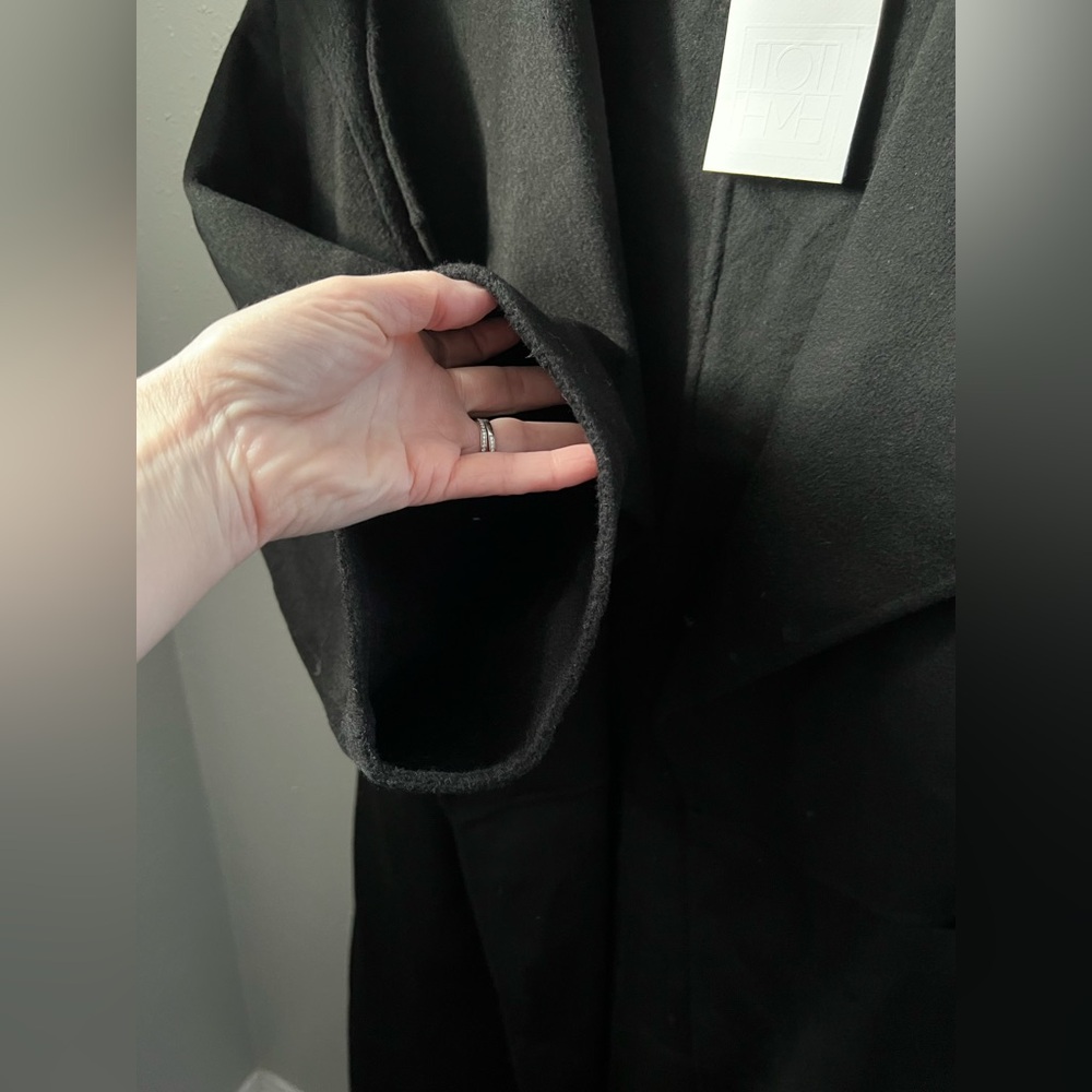 New Toteme Signature Wool Cashmere Coat In Black Size Medium - Picture 11 of 14